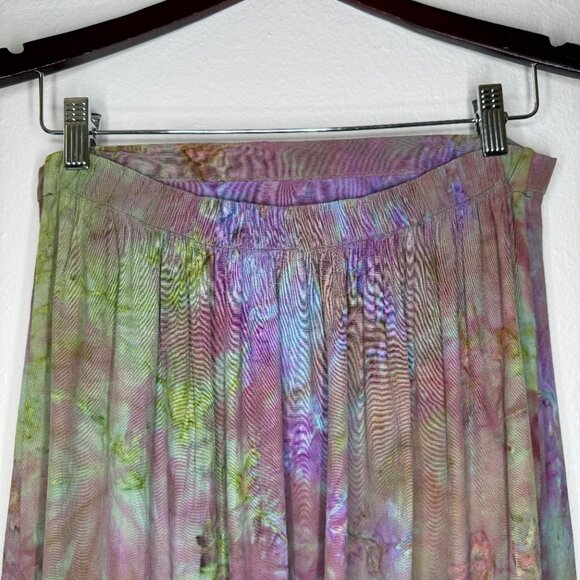 Y2K Skirt Modern does Y2K 00s Tie Dye Ruched Artwear Fairy Punk Skirt | L/XL - Picture 10 of 12